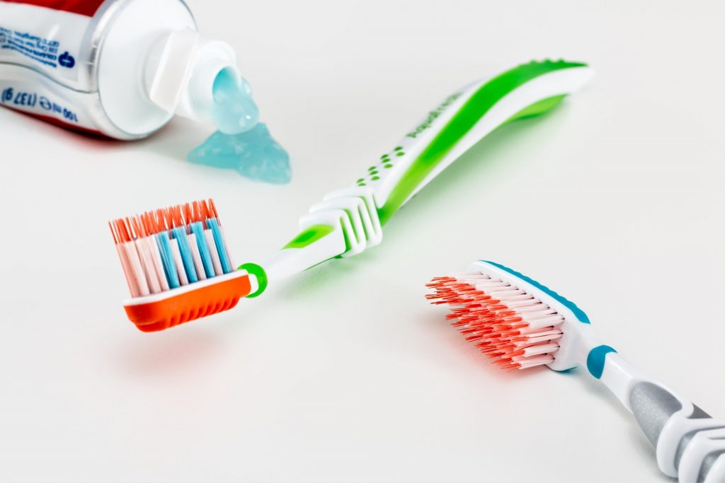 toothbrushes and paste